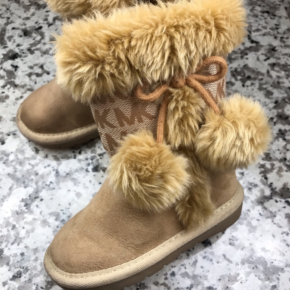Michael Kors Lil Lettie Tan Winter Toddler Boots